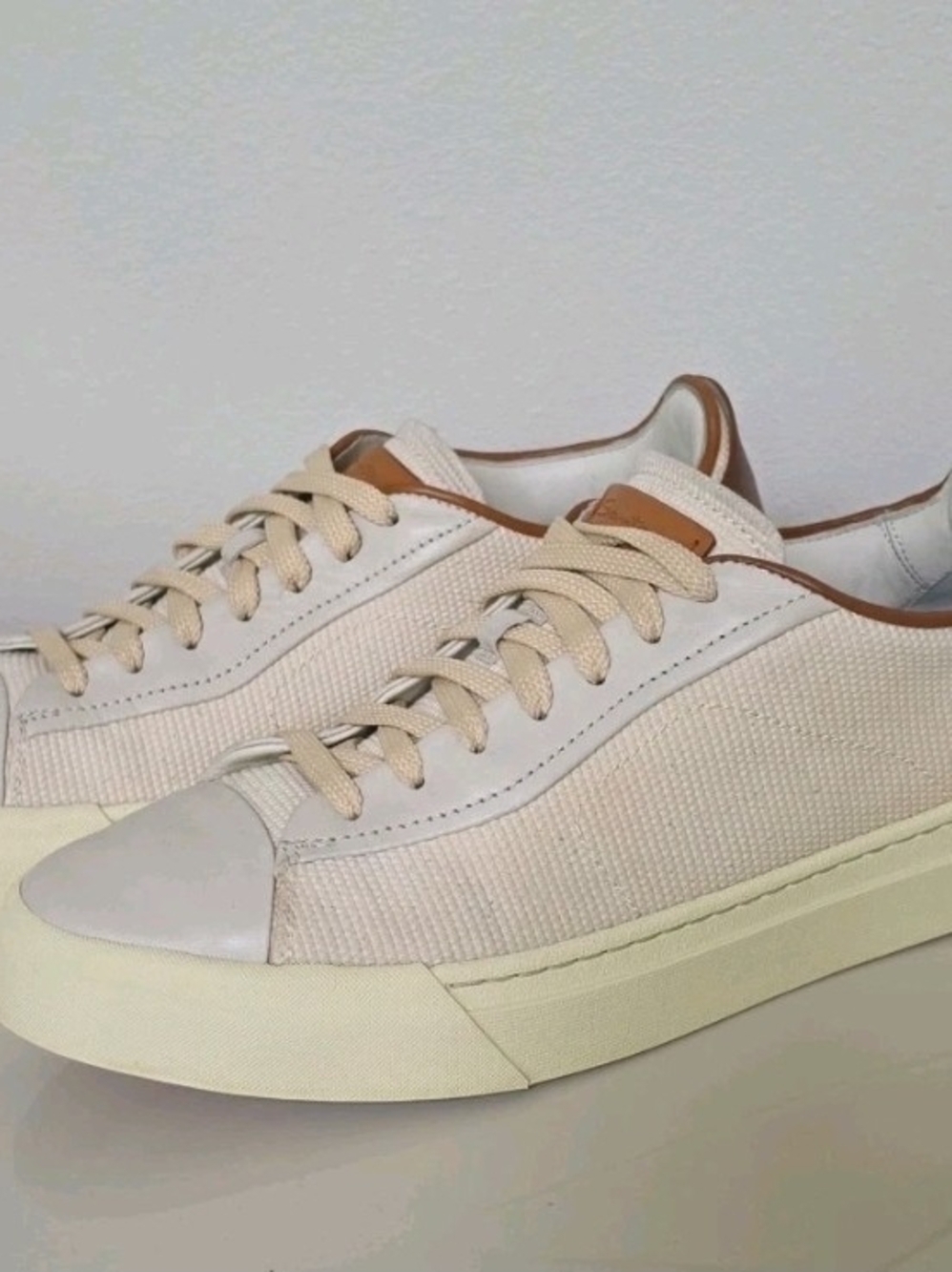 Mens US 11 SANTONI Drum Woven Canvas